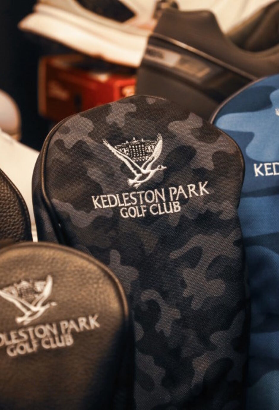 Head Covers of different drivers in the Kedleston Park Golf Club Pro Shop